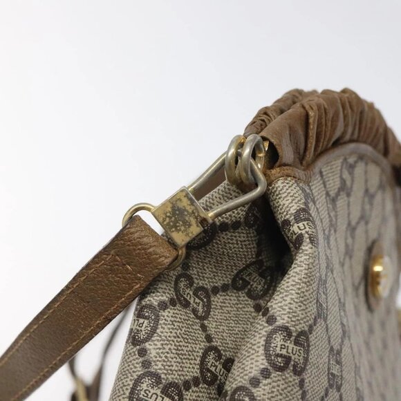 GUCCI GG Plus Supreme Shoulder Bag PVC Beige Gold Auth - Picture 13 of 16
